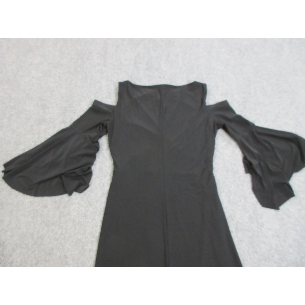 Lauren Ralph Lauren Dress Womens 4 Black Cold Shoulder Ruffle Sleeve Sheath LBD‎ - Picture 14 of 14